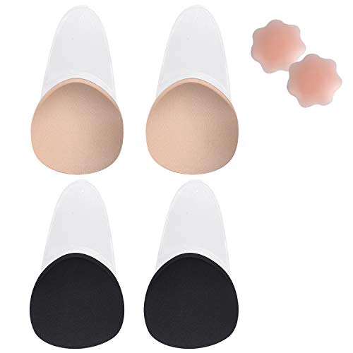 MELLIEX 2 Piezas Sujetador Adhesivo, Push Up Sujetador Sin Tirantes Invisible Silicona Sujetador Reutilizable Sin Espalda para Vestidos de Noche Vestidos de Baile