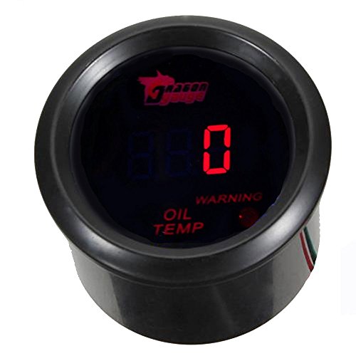 Mintice 2" 52mm Negro medidor Digital de Coche luz LED Rojo medidor de Temperatura del Aceite Calibre Motor