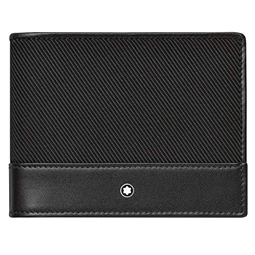 Mont Blanc nightflight Dinero Bolsa Wallet 4 CC con Money Clip Monedero, Color Negro