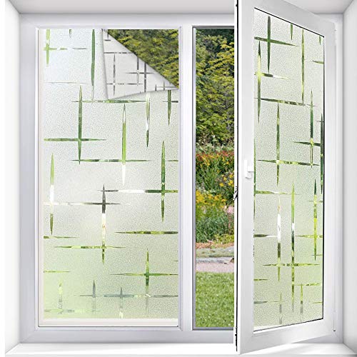 Morfone Vinilo para Ventanas privacidad, película para Ventana para Decorativos Oficina,casa, baño, antirayos UV,sin Pegamento(45 X 200CM)