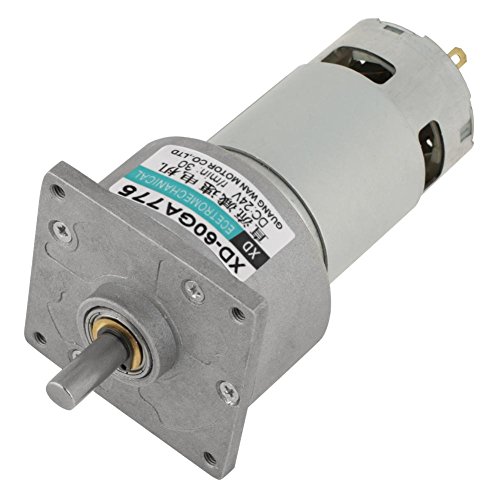 Motor de engranaje CC 24 V 35 W Mini DC Motor de engranaje de metal velocidad ajustable gran par motor CW/CCW (24 V 30 rpm)