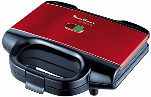 Moulinex Accessimo SM180811 Sandwichera, 650 W, Revestimiento Antiadherente, Rojo/Negro