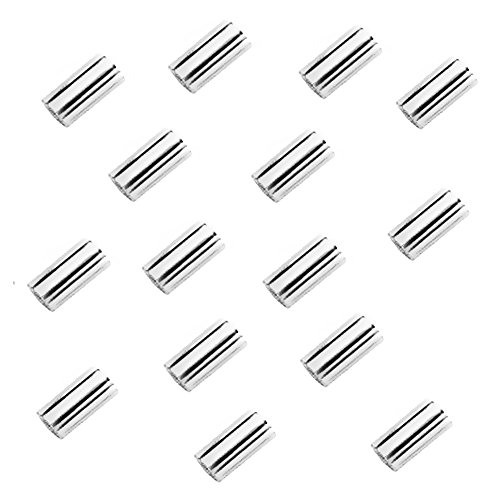 My-Bead 20 Piezas chafas Tubos 2mm x Ø 1mm Plata de Ley 925 sin Juntas Accesorios de joyería de Calidad DIY