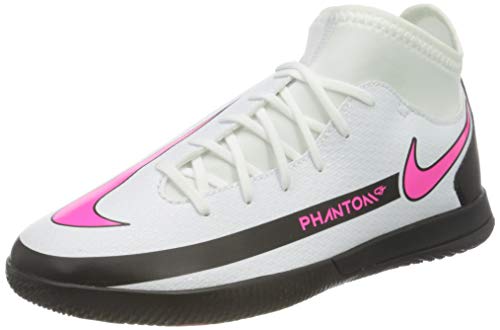 Nike Jr. Phantom GT Club DF IC, Football Shoe, White/Pink Blast-Black, 35 EU