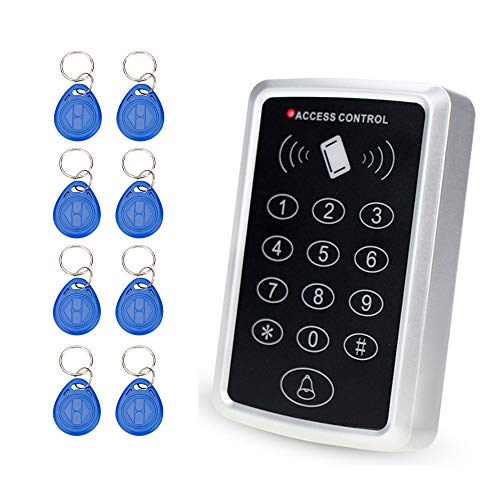 OBO HANDS RFID 125 KHz Puerta Acceso Control Sistema 1000 Usuarios Teclado RFID con 10 Piezas RFID Llaveros (T11)