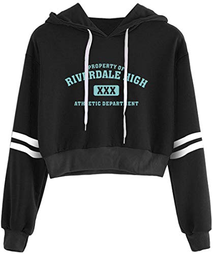 OLIPHEE Sudaderas con Capucha Retro Primavera con capuchacon con Logo de Valle de Riverdale para Mujer 5757heiXS-1