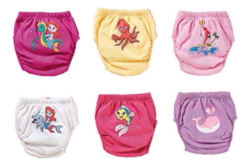 Ozyol - Juego de 6 pantalones de entrenamiento para aprender a ir al baño, reutilizables, pañales, para niños pequeños, ropa interior para aprender a ir al baño Mar para niña. 80 cm