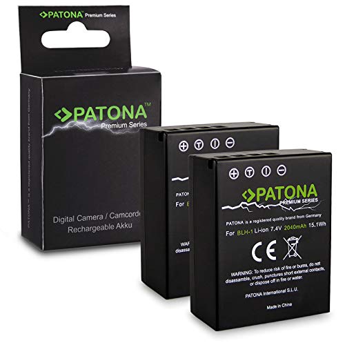 PATONA 2X Premium Bateria BLH-1 Totalmente decodificado Compatible 2040mAh con Olympus OM-D EM-1 Mark2 Mark III E-M1X