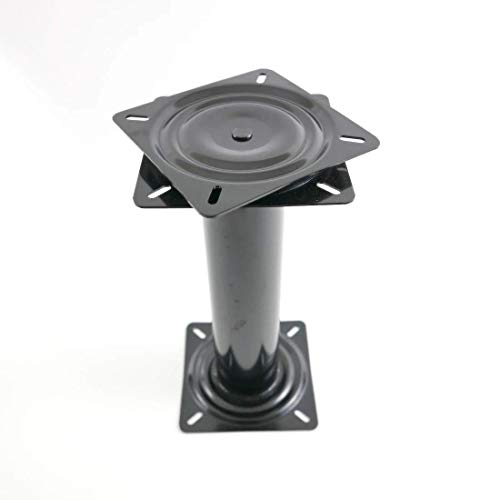 Pedestal de asiento alto de 35,5 cm con asiento giratorio de 360°, acero negro