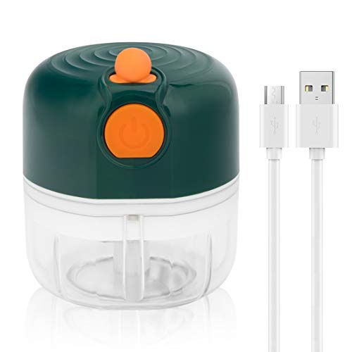 peinat Mini Picadora, Trituradora de Alimentos, 100ML Picador de Ajo Eléctrica Procesador de Alimentos con 2 Cuchillas Afiladas, Triturador de Alimentos Eléctrica para Cocina y Alimentos para Bebés