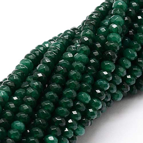 Perlin - Piedras preciosas, perlas, piedra ágata, 4 mm, verde abeto, 30 unidades, redondas facetadas, piedras semipreciosas, piedras de adorno, G10