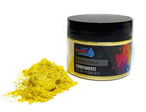 Pintura de resina epoxi pigmentos de 15 g, brillo perlado metálico, pigmento para resina epoxi, joyas, arte, mesas, joyas, pintura (amarillo eléctrico)