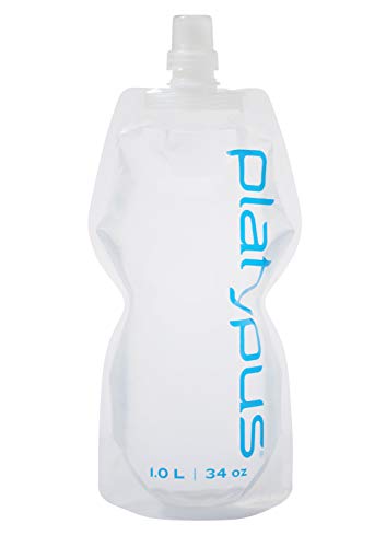 Platypus Bottle – Botella ligera, flexible y sin BPA con cierre Push-Pull, color: logotipo Platy, tamaño: 1 L