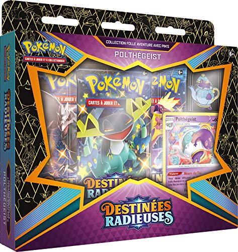 Pokemon EB04.5 Pin Poltégeist o Sapereau (Modelo Aleatorio) – Juego de Cartas para coleccionar Juegos y Cajas POKEBPIN03