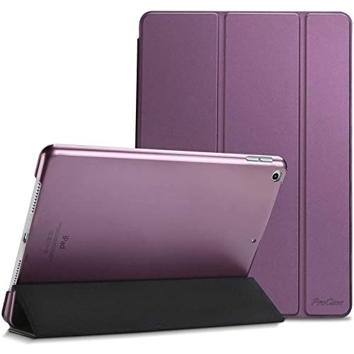 Procase Funda Delgada para iPad 8 2020 y iPad 7 2019 10.2", Carcasa Folio Ligera con Tapa Inteligente/Reverso Translúcido/Soporte para 2020 y 2019 10.2 Inch iPad 8ª / 7ª - Púrpura