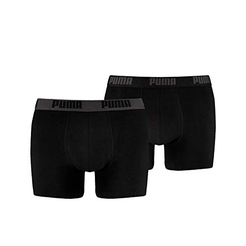 Puma Basic - Boxer para hombre, color Negro, talla Medium, paquete de 2