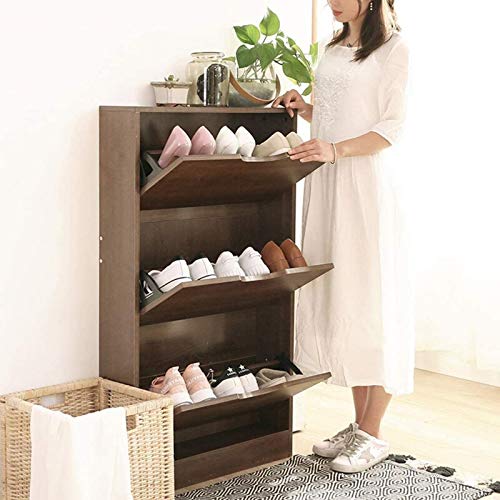 Ranura de calzado ajustable Organizador de zapatos Muebles de entrada de zapatos Muebles de madera sólida Zapato de zapatos Gabinete de zapatos, ahorro de espacio ultrafino, diseño multifuncional (mar