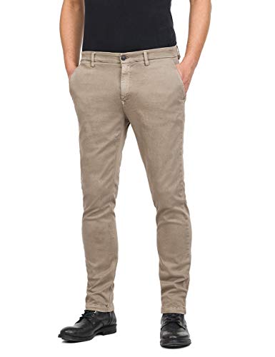 REPLAY Zeumar Vaqueros Slim, Beige (Sand 20), 33W / 32L para Hombre