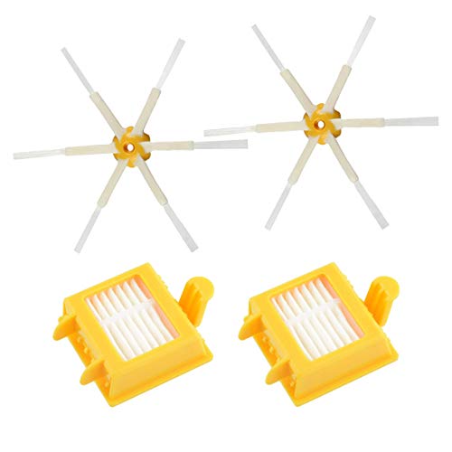 ROBOMARKET KIT ACCESORIOS PARA IROBOT ROOMBA 700 720 750 760 765 770 772 772e 774 775 776 776p 780 782 782e 785 786 786p 790 SET RECAMBIOS REPUESTOS 2 CEPILLOS 6 BRAZOS Y 2 FILTROS HEPA