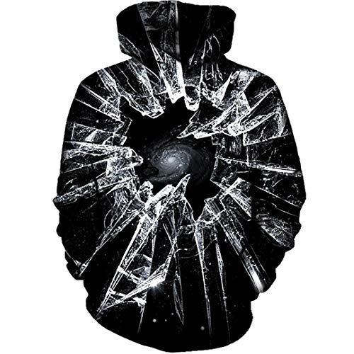 Roto la Cadera de Cristal 3D de impresión Sudadera pulóver Streetwear Hip Sudaderas con Capucha de Manga Larga con Capucha Mens Hoodies 4XL