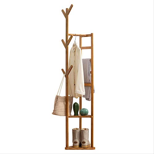 SADDPA Perchero de bambú de Pie de árbol Perchero de Madera, Estilo Industrial maximiza tu Espacio de Almacenamiento para Ropa, Sombrero, Bolsa