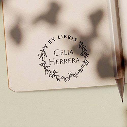 Sello Ex Libris Personalizado de Madera para Libros, 4 Diseños Disponibles, Sello Libros