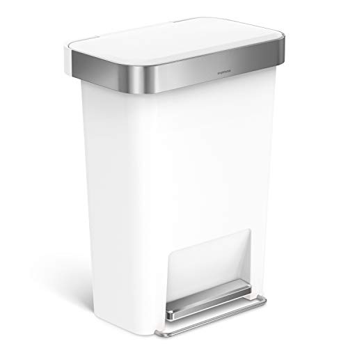 SIMPLEHUMAN CUBO RECTANGULAR 45 L BLANCO, 45 litros