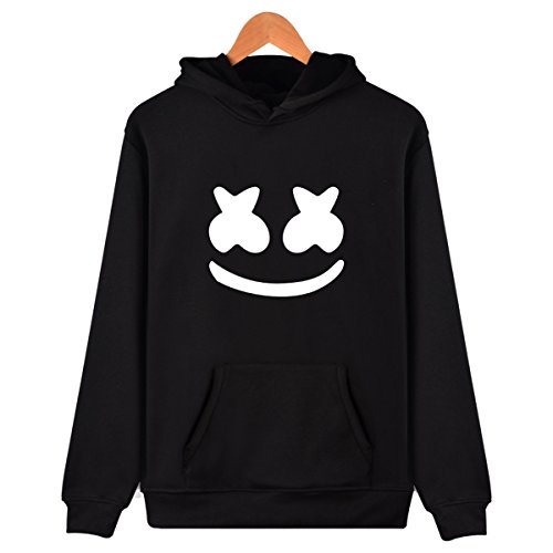 SIMYJOY Unisex DJ Fans Sudaderas con Capucha Sonido eléctrico Pull-Over Cool EDM Sudadera para Hombre Mujer Adolescente Negro M