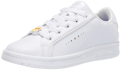 Skechers Omne-Class Star, Zapatillas Niñas, Multicolor (Wht Black Dura Leather), 32 EU