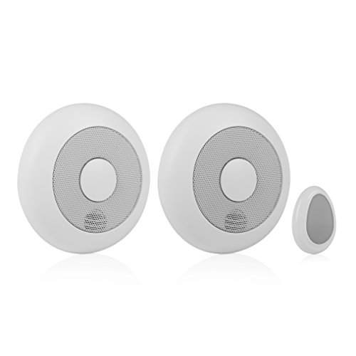 Smartwares 10.041.05 RM175RF/2 - Pack de 2 Detectores de humo y Mando a distancia, 85 dB, Baterías incluidas, Inalámbrico, Interconectable, batería de 1 año