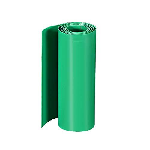 sourcing map PVC Termoretráctil Tubo 160mm Plano Ancho Envoltura para Doble Capa 18650 3 Metros Verde