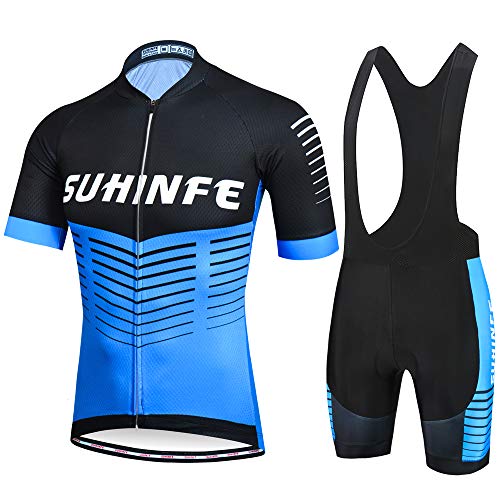 SUHINFE Ciclismo Maillot y Culotte Pantalones Acolchado 5D para Verano Deportes al Aire Libre Ciclo Bicicleta, XL