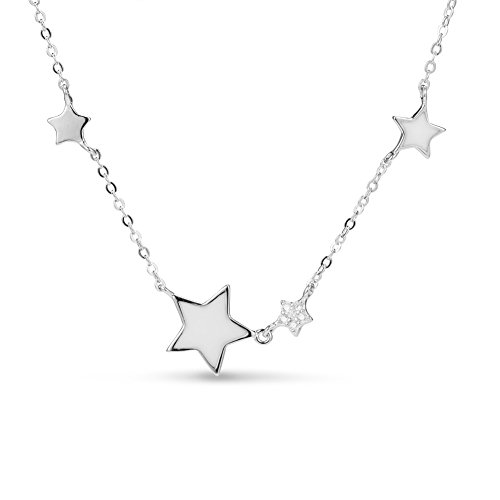 SWEETIEE collar de 925 plata de esterlina, estrellas de esmalte, platino, 400mm