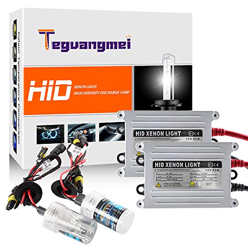 Teguangmei H1 55W Coche de Kit de Conversión de Faros de Xenón HID Bombilla de Faro Blanco de Súper Brillante de 6000K + 2 Balastos HID Ultrafinos