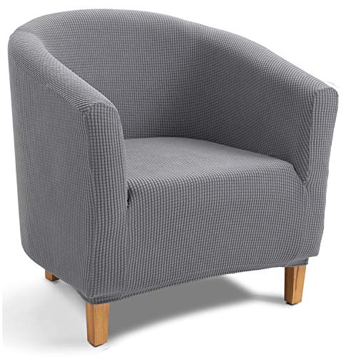 TIANSHU Funda de Sillón Chesterfield,Tejido Jacquard de poliéster y Elastano Fundas de sofá Suaves duraderas Tub Chair Sillón(Funda para Silla de bañera,Gris Claro)