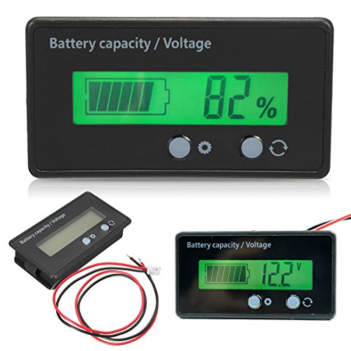 Tihebeyan Multímetro Digital, Pantalla LCD Capacidad de la batería Voltímetro Medidor Monitor Multifunción Indicador de batería Módulo de Monitor Detector de cantidad eléctrico para automóvil