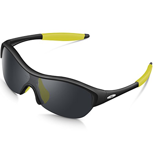 TOREGE TR90 - Gafas de sol polarizadas flexibles para niños y niñas, 3 a 10 años TR001 (negro y amarillo)