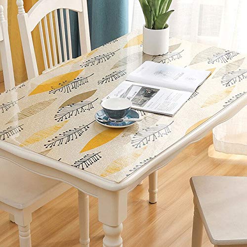 TOSISZ Mantel De PVC Rectangular Cubierta De Mesa Protector Cojín De Escritorio Vidrio Suave Mesa De Comedor Paño De Mesa Estera De Plástico Grueso 1 Mm-Hojas, 70X140Cm