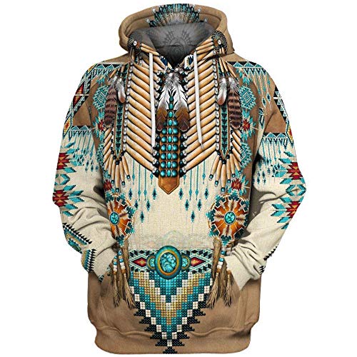 TSIgorjds Harajuku Sudadera Hombre Native Indian 3D Print Casual Hoodies / Sweatshirt Hombres / Mujeres Hip Hop Hoodie Hooded Streetwear Pullover-Wes-151_Size_XXXL