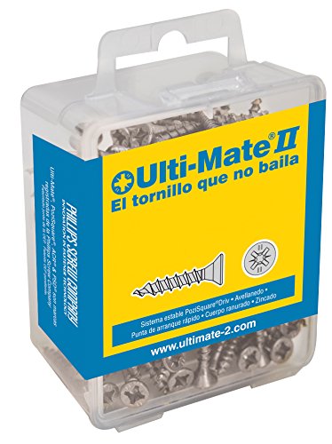 Ulti-Mate II B30035L Caja grande con tornillos de alto rendimiento para madera acabado ZINCADO de 3,0 x 35 mm, Negro, Set de 100 Piezas