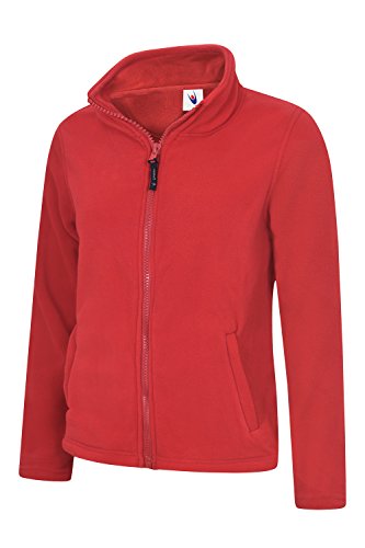 Uneek clothing UC608 - Chaqueta clásica de Forro Polar con Cremallera Completa (300 g/m²), Color Rojo