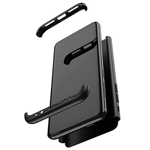 Uposao Funda Compatible con Samsung Galaxy S9 Carcasa Funda Caso 360 Grados Full Body Completa Cover + Vidrio Templado,Ultra Delgado Doble Integral Funda PC Hard Caja Sólido Carcasa-Negro