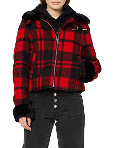 Urban Classics Ladies Plaid Jacket Chaqueta vaquera, Multicolor (Fire Red/Blk 01440), X-Large para Mujer