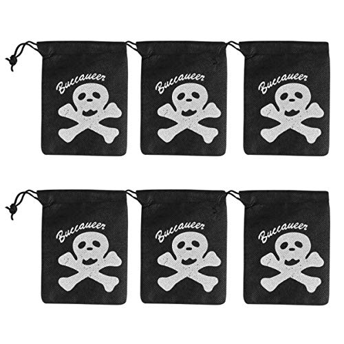 VALICLUD 6pcs Halloween Pirate Drawstring Bag Moda Bolsa de almacenamiento portátil Bolsa de regalo