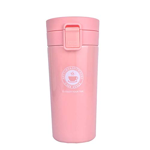 Vaso Termico Café Termo Taza Termica Viaje para Llevar Sin Bpa (Naranja Rosa)