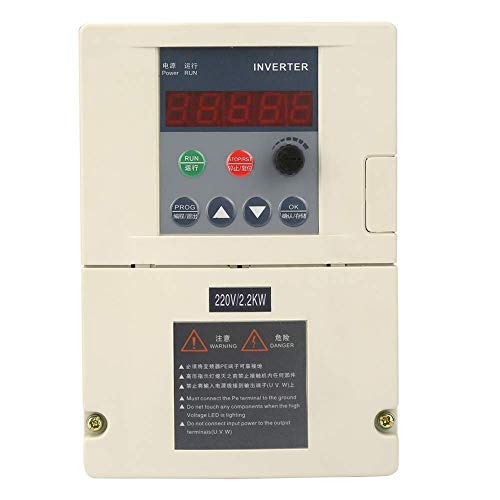 VFD 220V 2.2KW,Convertidor Variador Inversor De Frecuencia,Entrada Monofásica y Salida Trifásica,Controlador De Velocidad,Control PWM,Bajo Ruido, Baja Interferencia Electromagnética