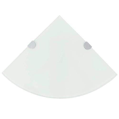vidaXL Estante de Esquina con Soporte Cromados Dimensiones 35x35 cm Color Blanco