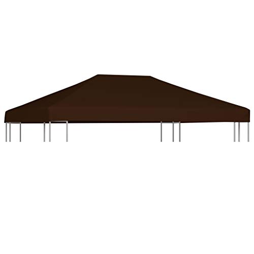 vidaXL Toldo de Cenador 310 g/m² Casa Jardín Terraza Patio Piscina Decoración Diseño Estilo Lona Cubierta Capa Dosel Parasol Palio Estor 3x4 m Marrón