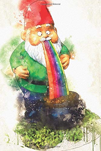 Watercolor Garden Gnome Rainbow Puke: Blank Lined Notebook, Journal or Diary