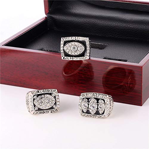 WSTYY Rugby League Oakland Raiders 3 Juego de Anillos de Campeonato, Recuerdos Coleccionables, con Caja de Presentación,with Box,11#